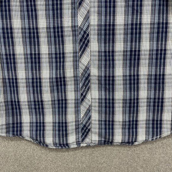 American Rag Cie Shirt Mens Extra Large Blue Plaid‎ Hooded Button Down Cotton - Picture 15 of 16